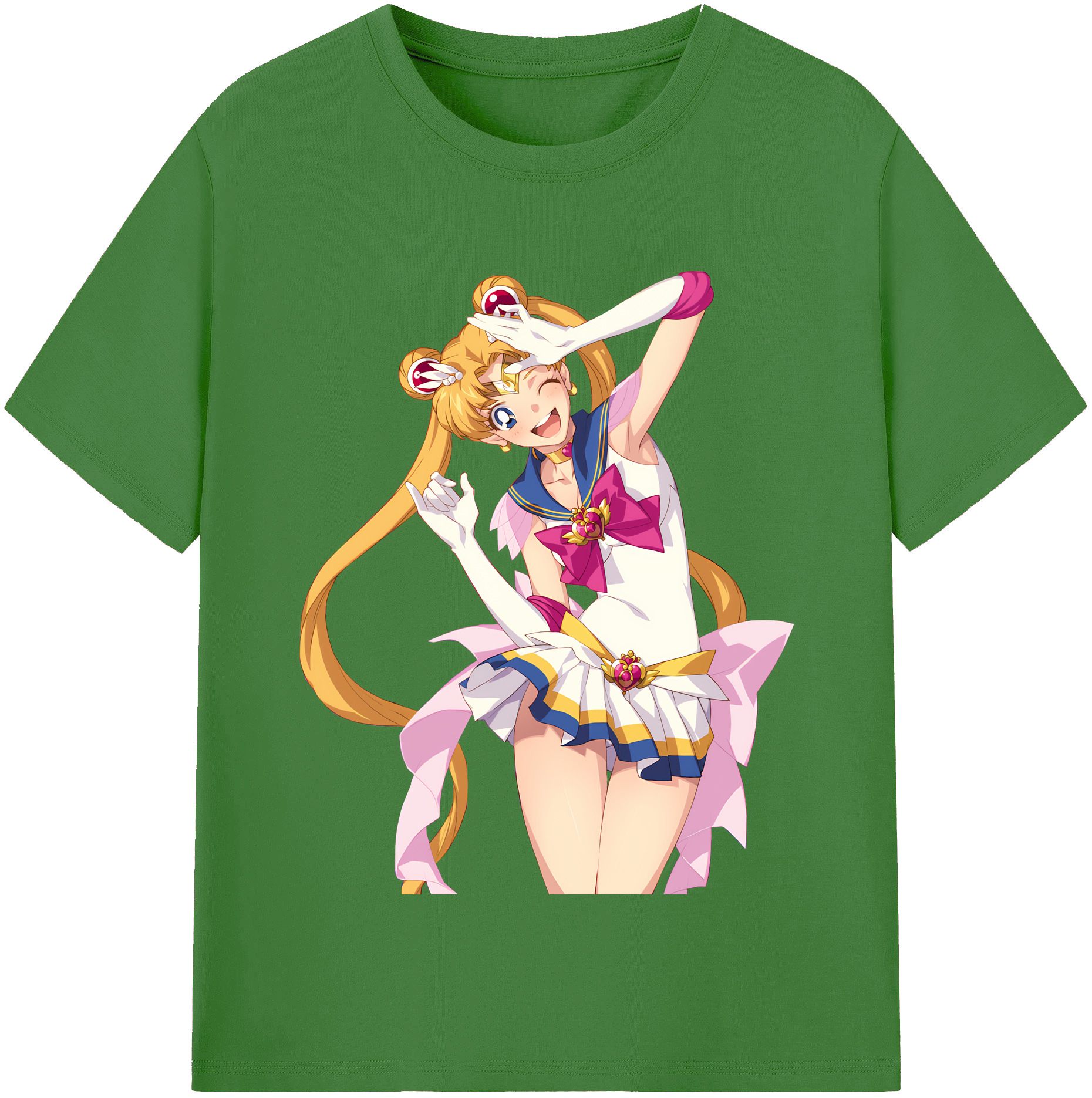 （画像用） 美少女戦士セーラームーン 月野 うさぎ つきの うさぎ Sailor Moon Tsukino Usagi レディースカジュアルプリントTシャツ（綿100％）